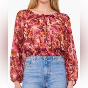 1 state floral print long sleeve blouse preloved